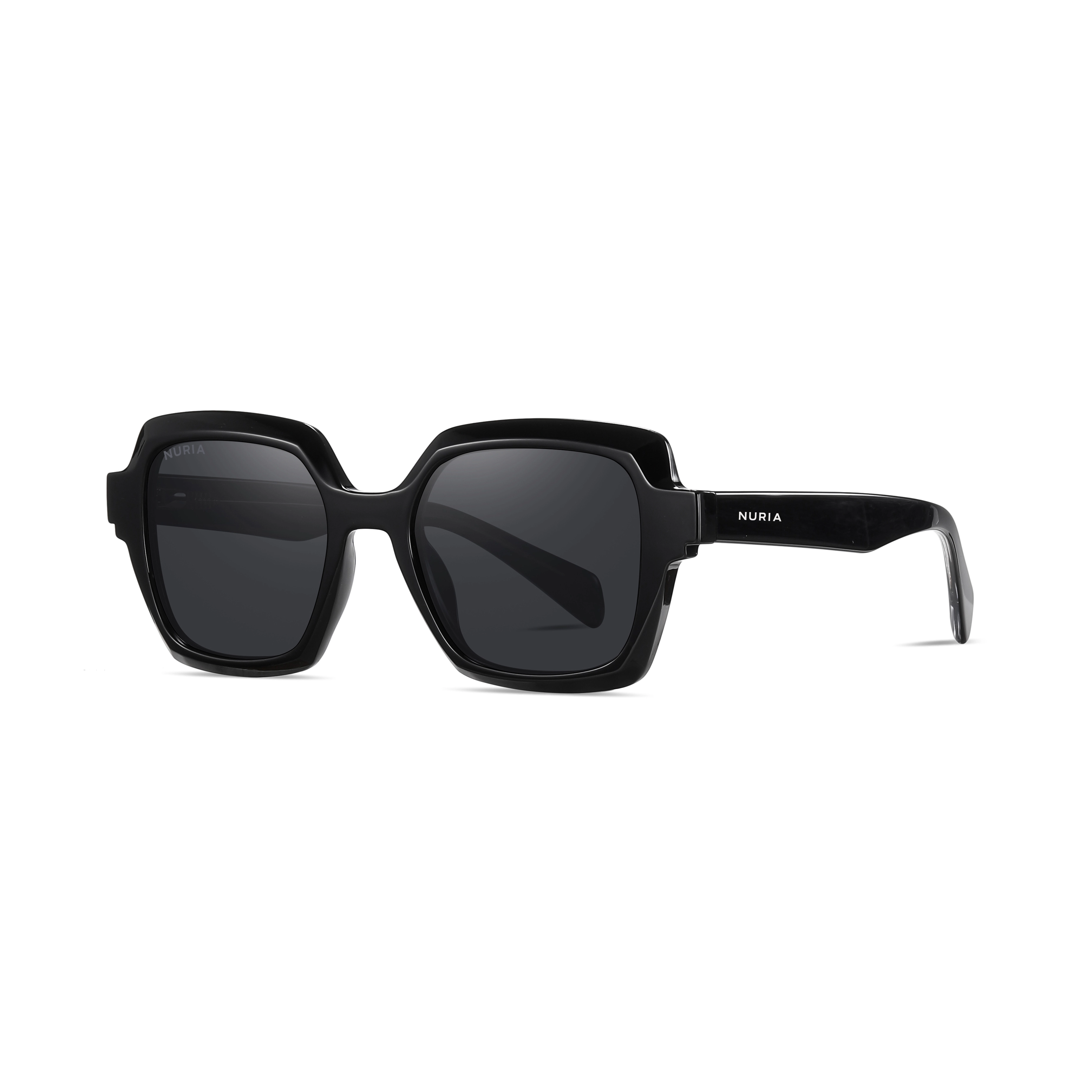 Ochelari Femei - Ochelari de Soare NURIA cu Ramă Pătrată Midnight Aura Black