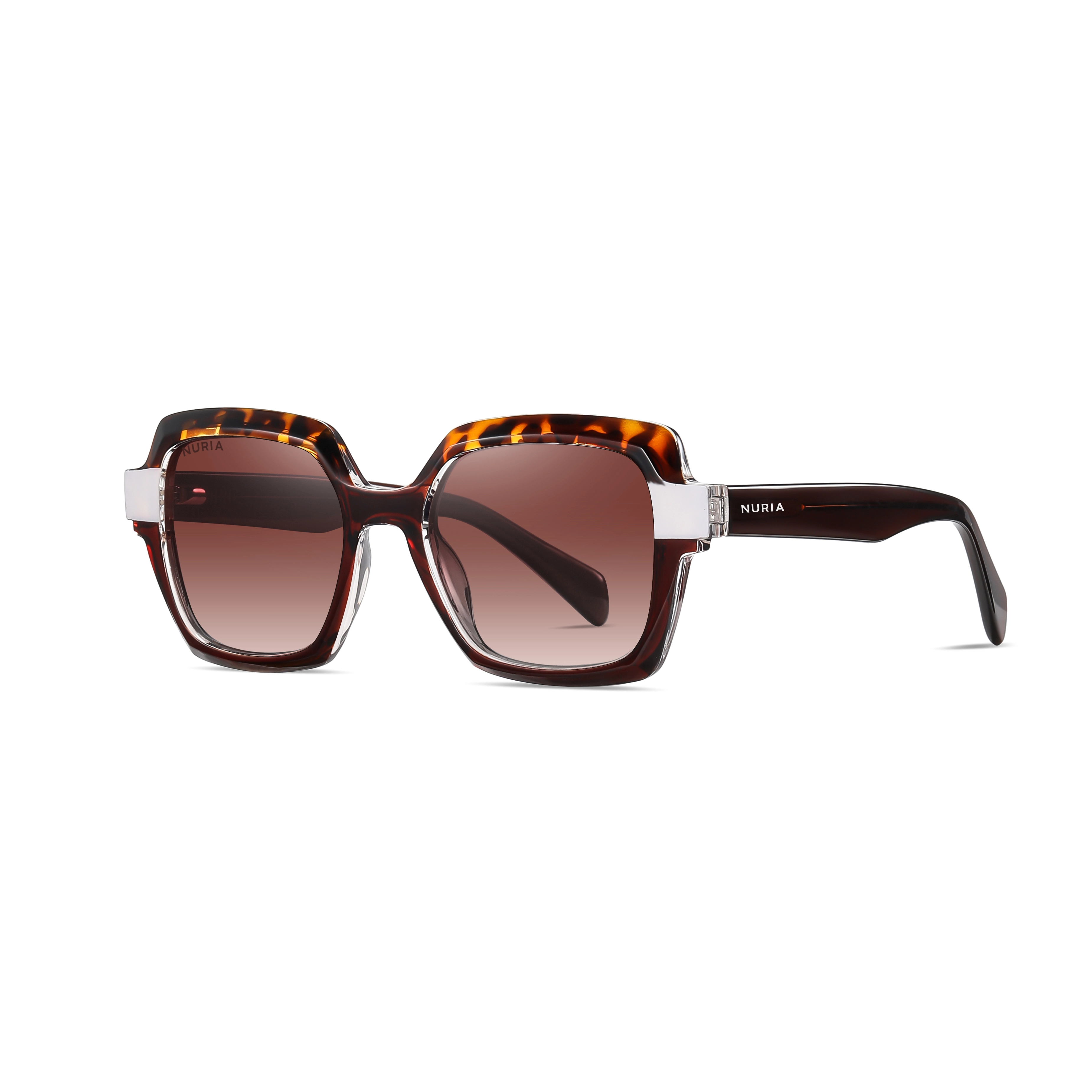 Ochelari Femei - Ochelari de Soare NURIA cu Ramă Pătrată Midnight Aura Brown Tortoise