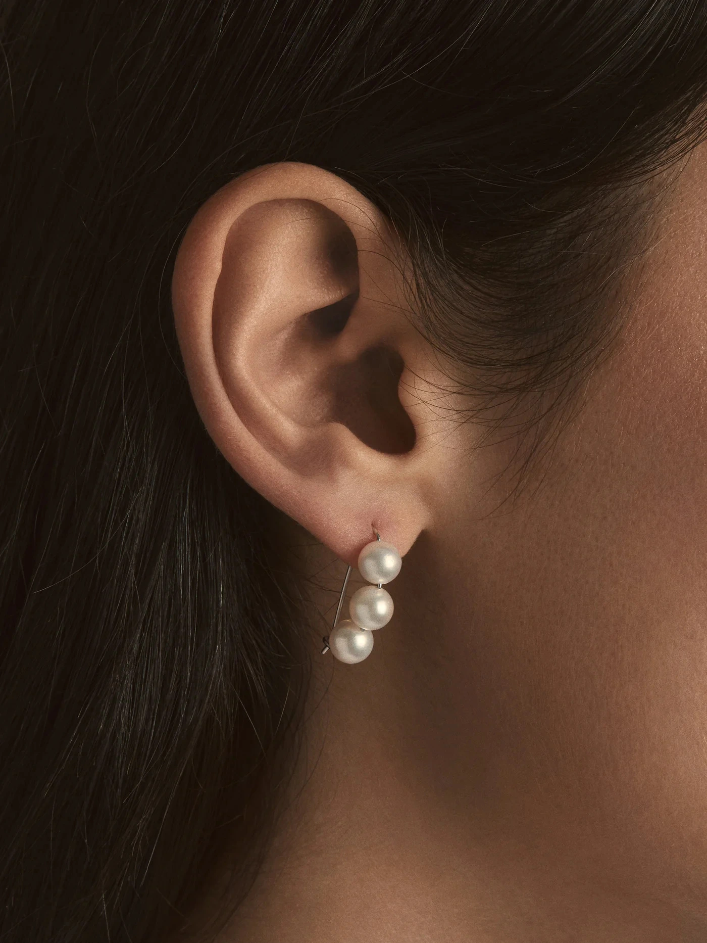 Seturi bijuterii din argint - Set Colier, Brățară și Cercei argint cu perle naturale de cultură medium silver. Perola Collection