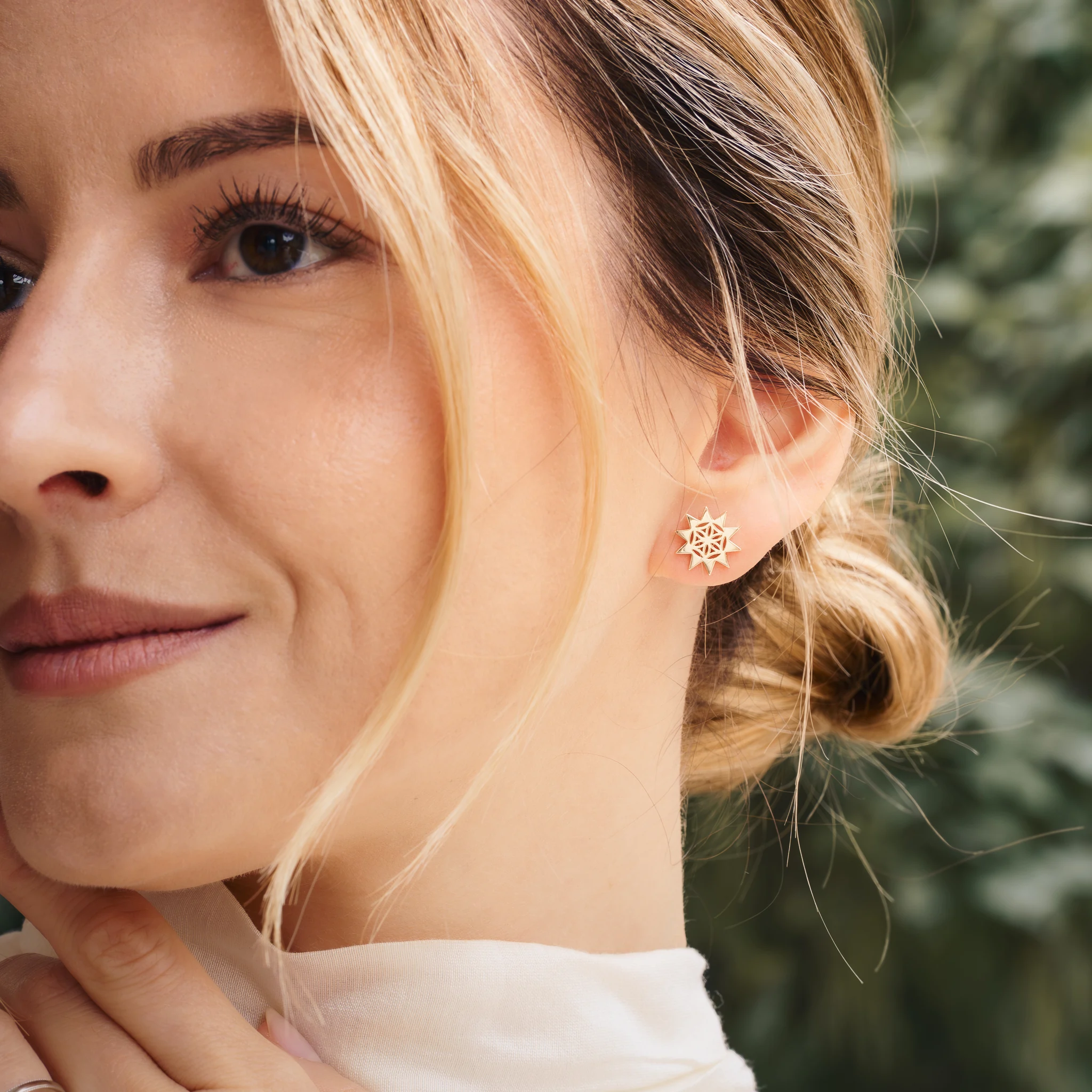 Seturi bijuterii din argint - Set Colier, Brățară și Cercei din argint cu perle naturale de cultură mari Soare Auriu