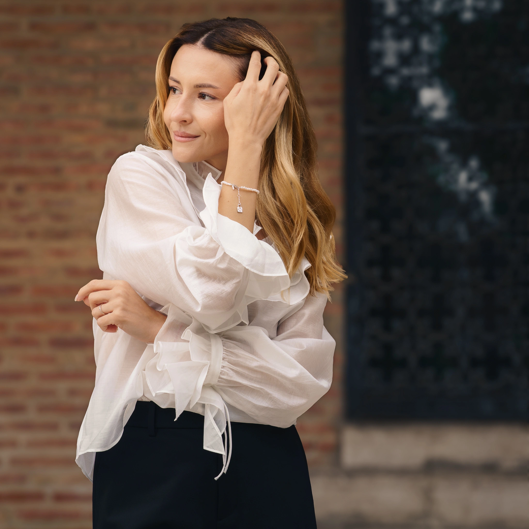 Christmas Sale - Set Colier, Brățară și Cercei din argint cu perle naturale de cultură mici Sigiliu Argintiu