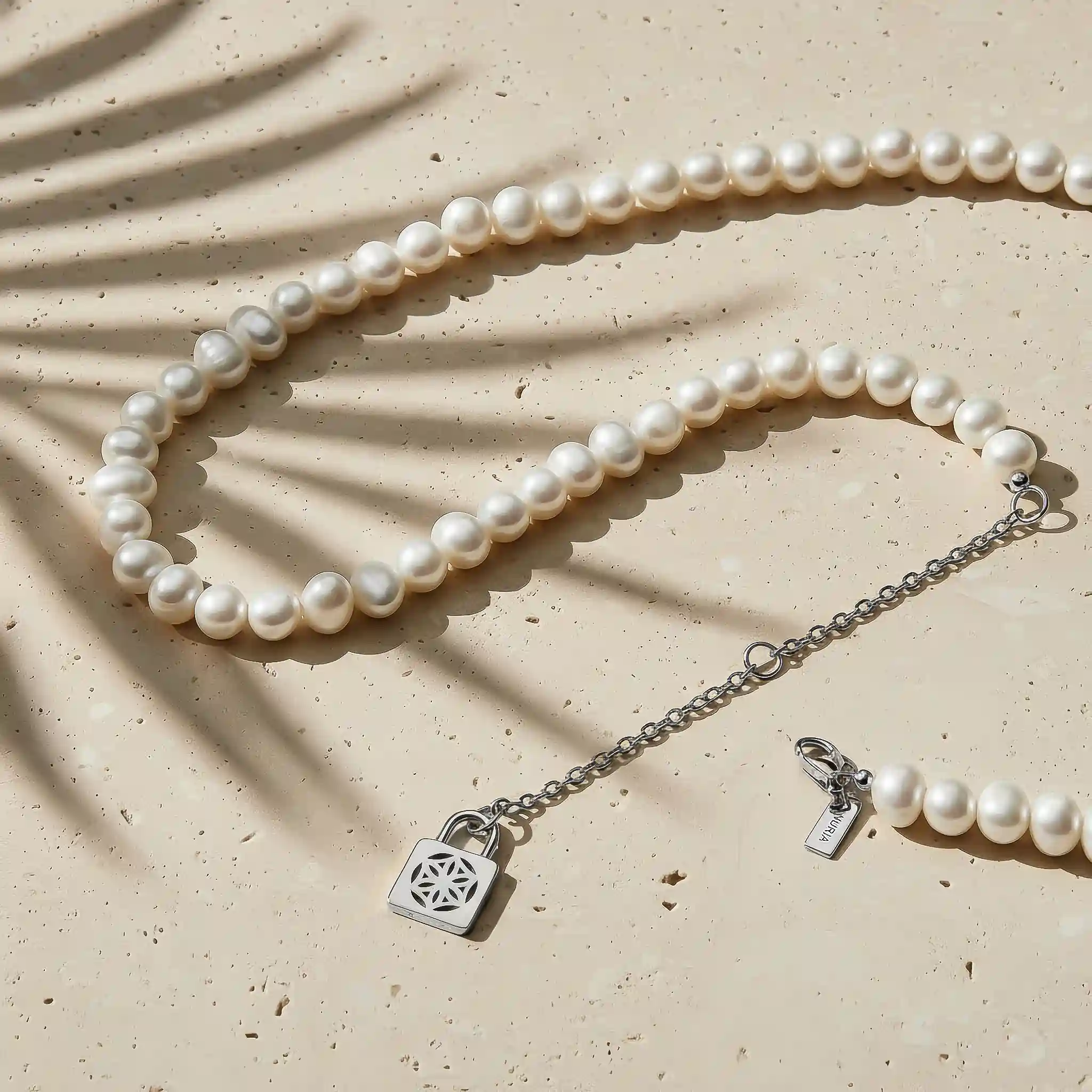 Seturi bijuterii din argint - Set Colier și Brățară Argint cu perle naturale de cultură mari Sigiliu Argintiu