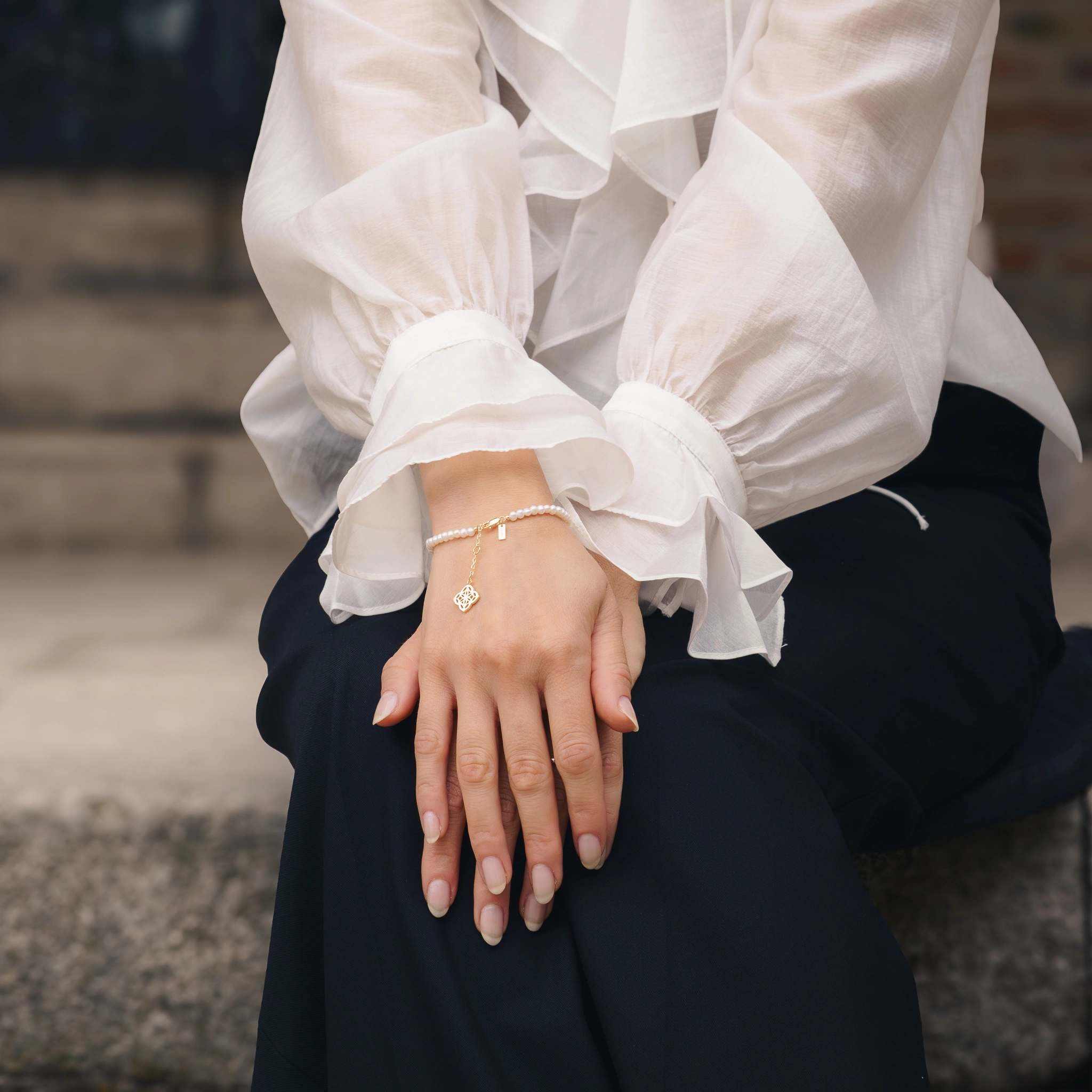 Christmas Sale - Set Colier și Brățară Argint cu perle naturale de cultură mici Inimă Argintiu