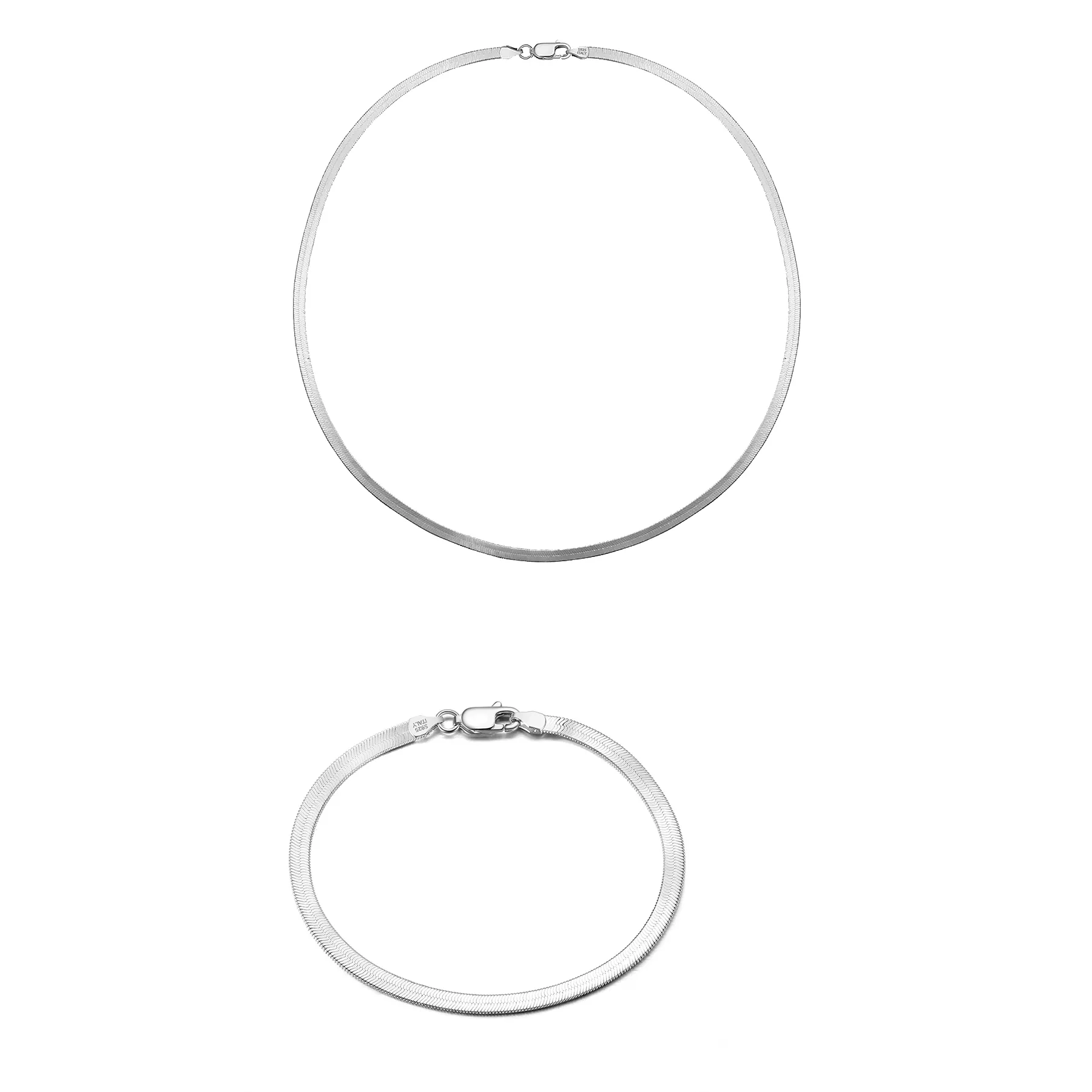 Seturi bijuterii din argint - Set Colier și Brățară din Argint Snake silver Collar Collection
