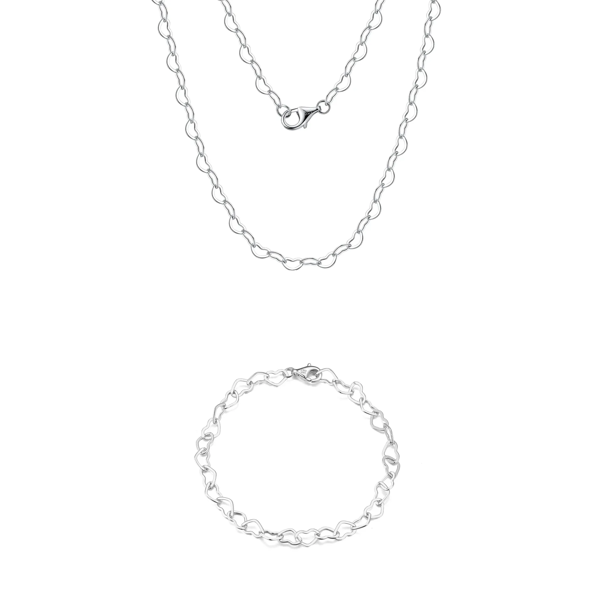 Seturi bijuterii din argint - Set Colier și Brățară Silver Heart