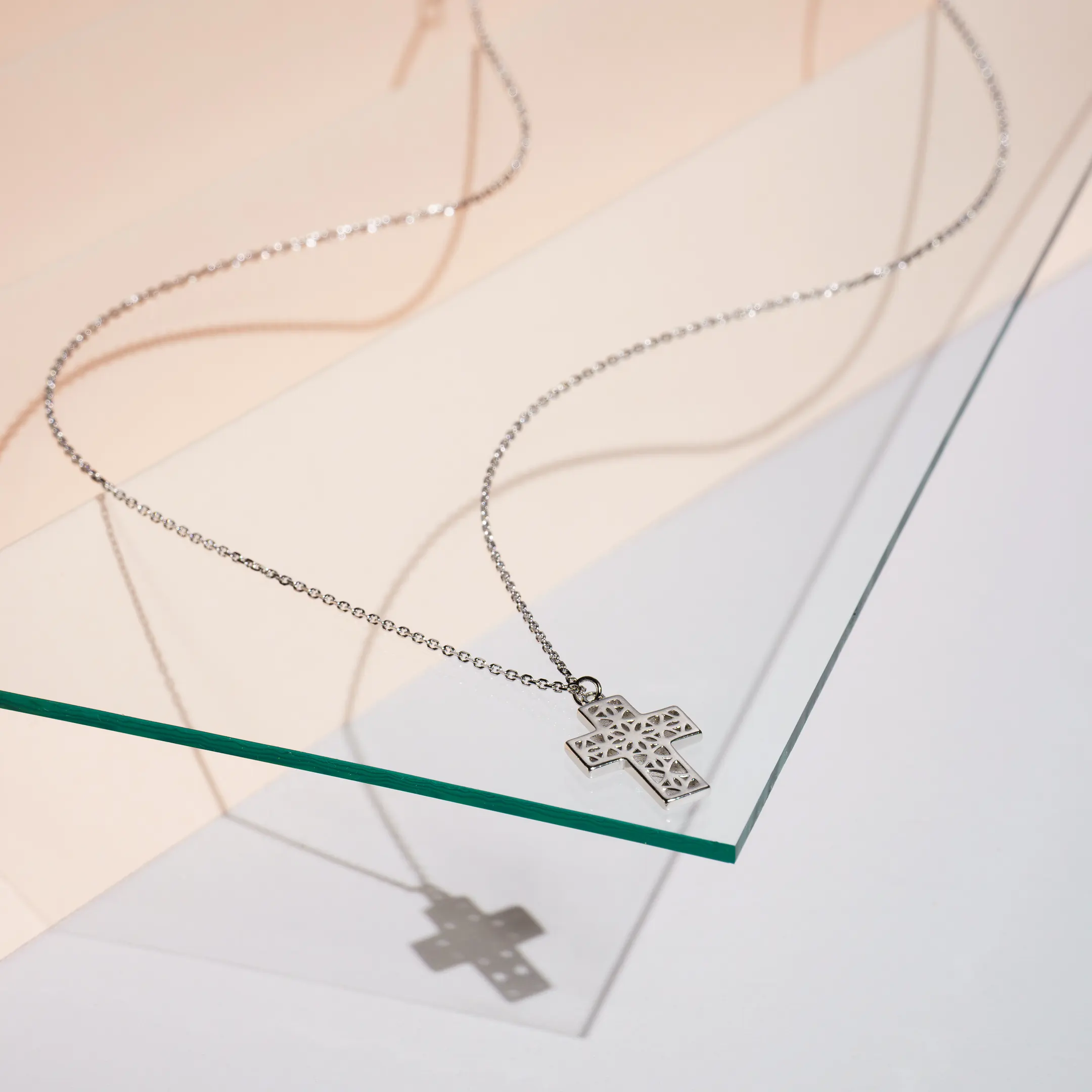 Seturi bijuterii din argint - Set Colier și Cercei din argint Cruce Argintiu Inner Code
