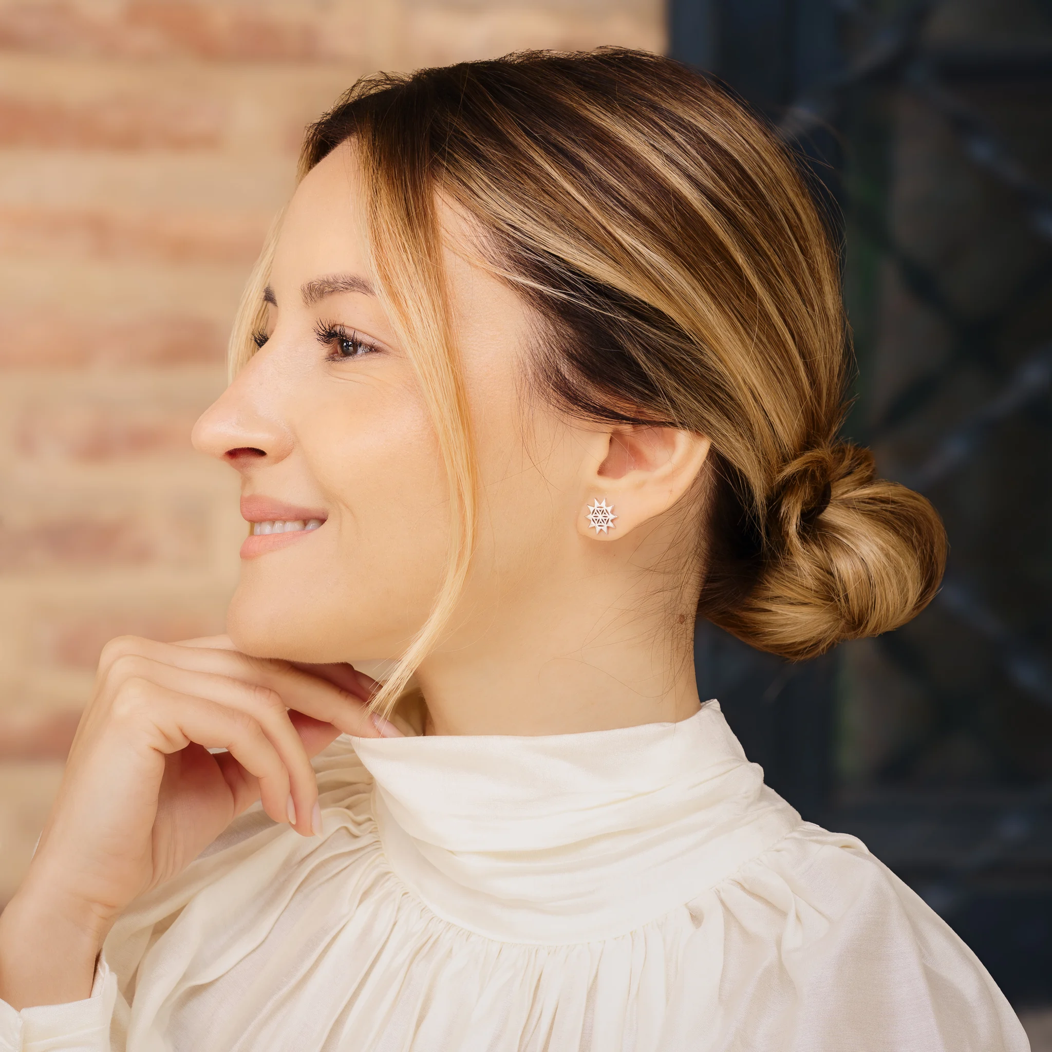 Seturi bijuterii din argint - Set Colier și Cercei din argint cu perle naturale de cultură mari Soare Argintiu