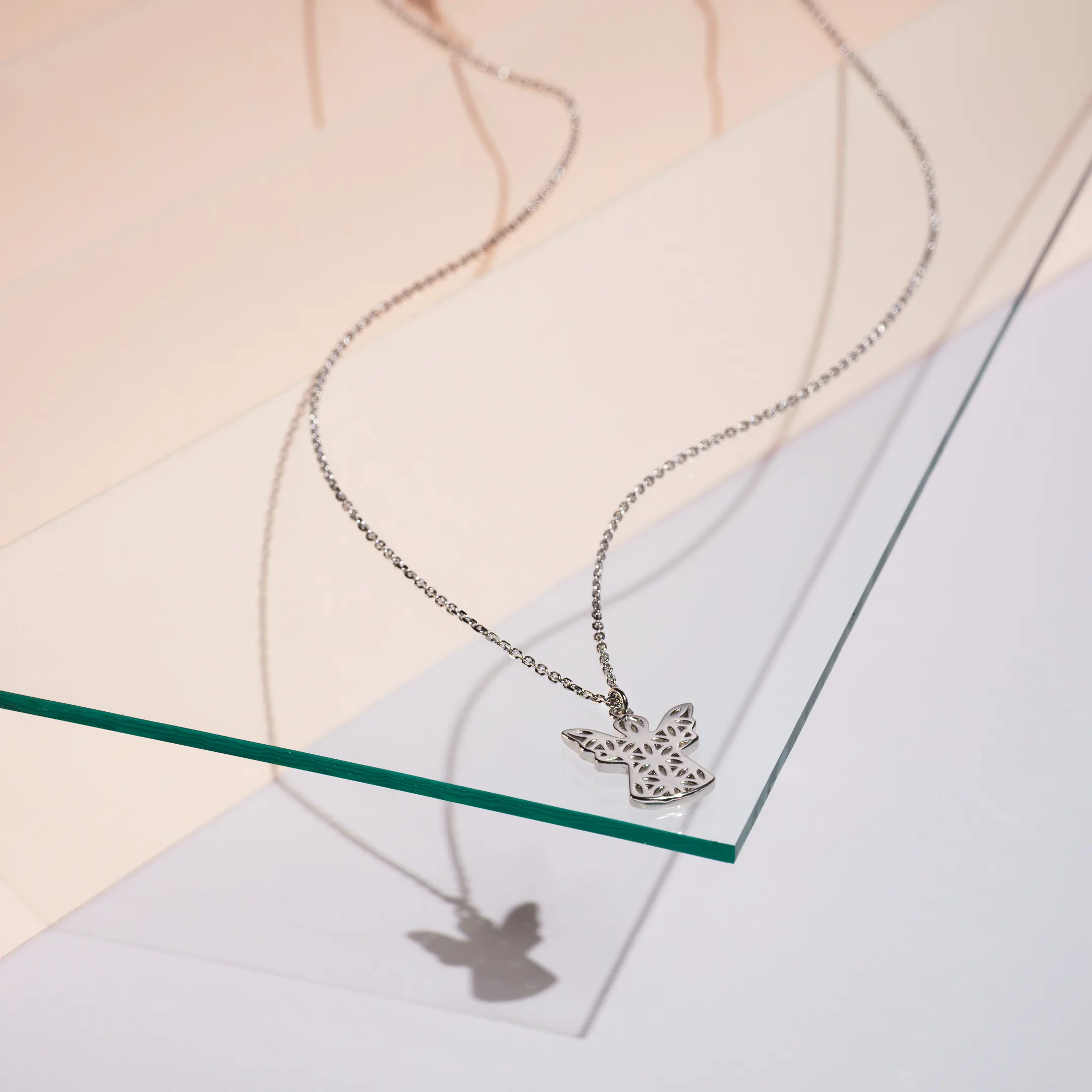 Seturi bijuterii din argint - Set Colier și Cercei din argint Înger Argintiu Inner Code