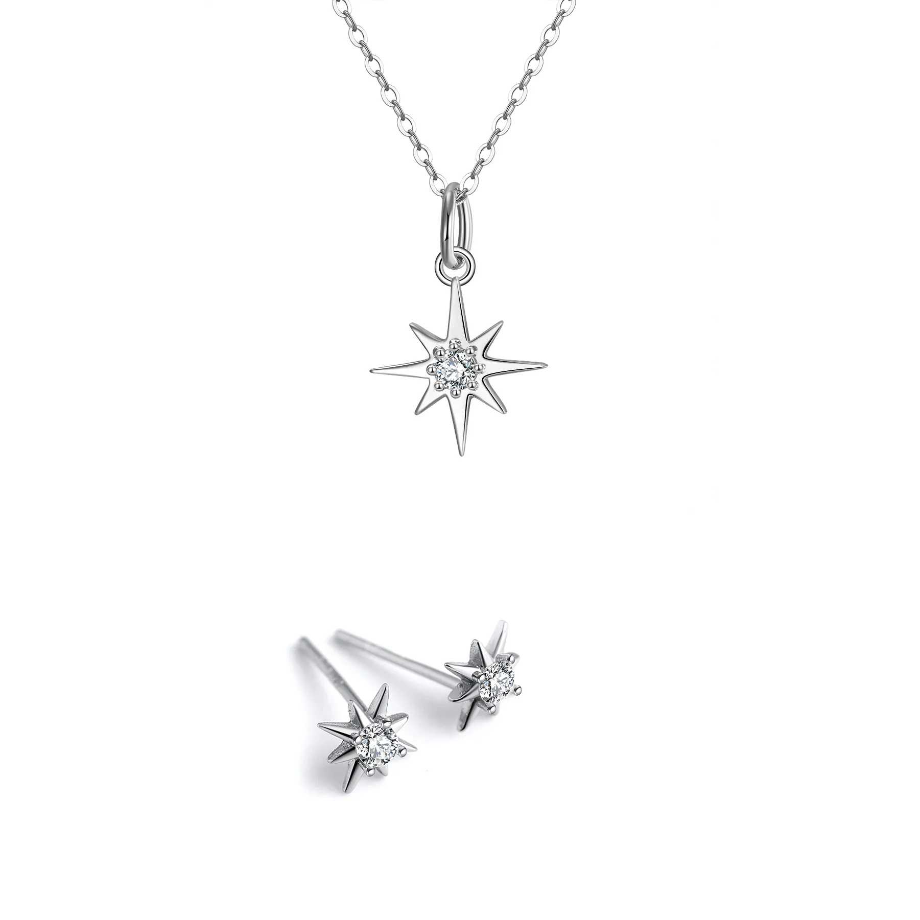 Seturi bijuterii din argint - Set Colier și Cercei din Argint North Star Silver