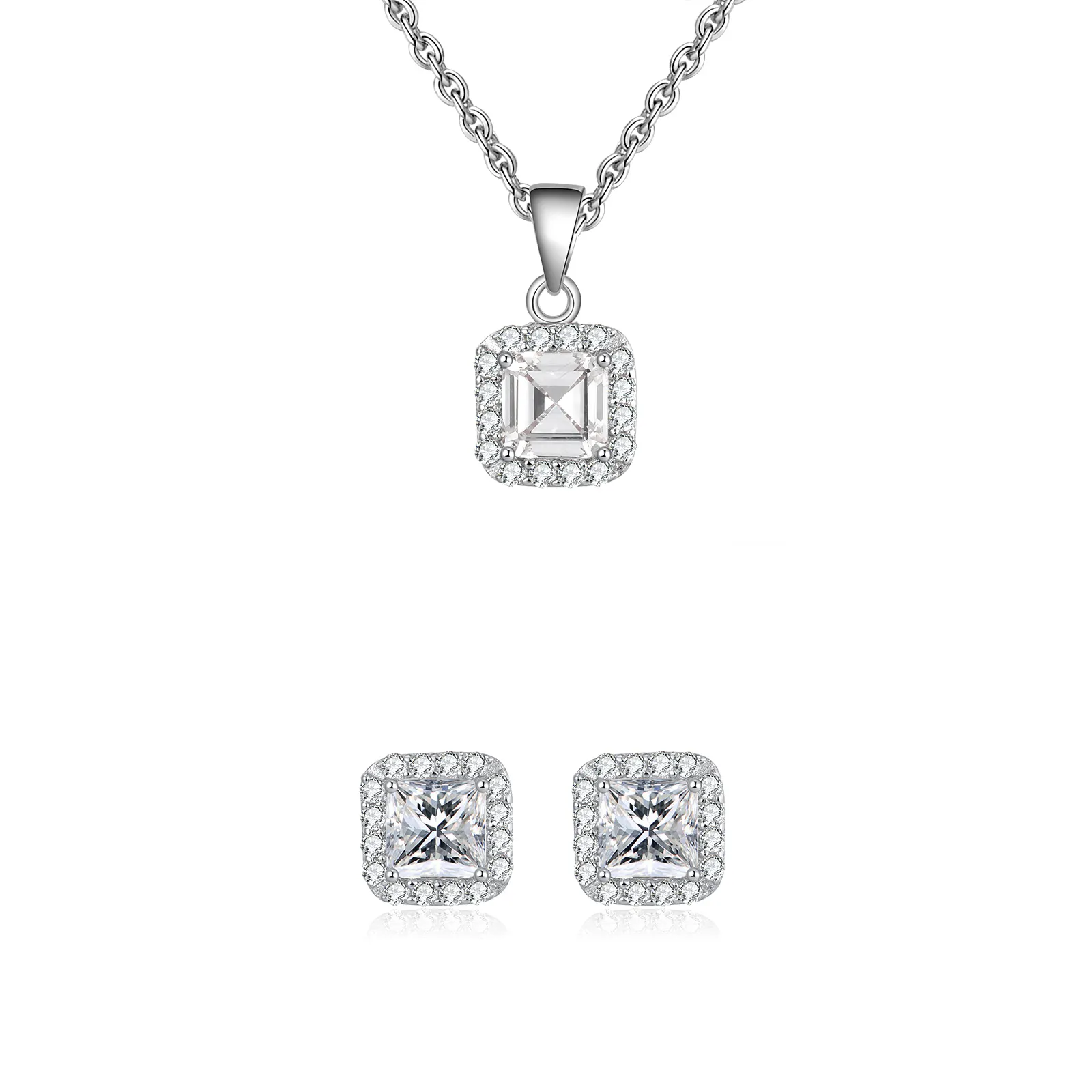 Seturi bijuterii din argint - Set Colier și Cercei din Argint Silver Glamour