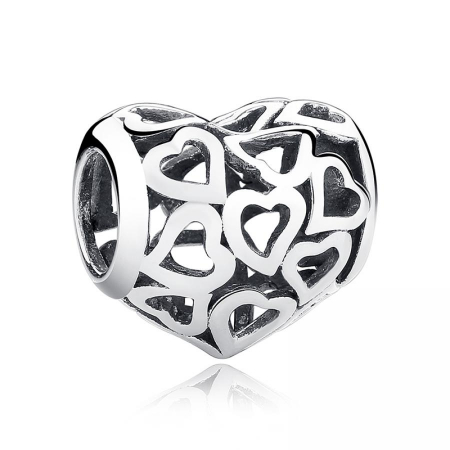 Talismane din argint - Talisman din argint Hearts Pave