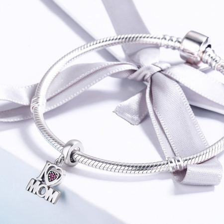 Talismane din argint - Talisman din argint I Love Mom