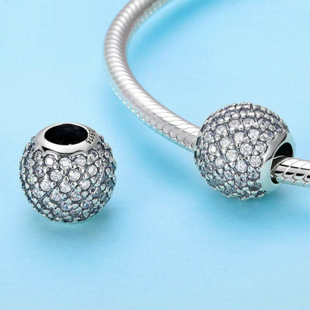 Talismane din argint - Talisman din argint Pave Globe