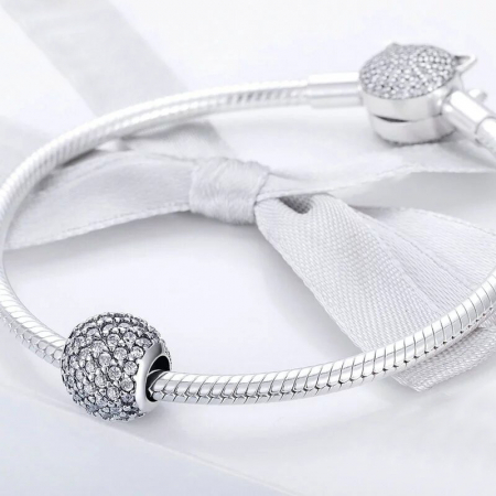 Talismane din argint - Talisman din argint Pave Globe