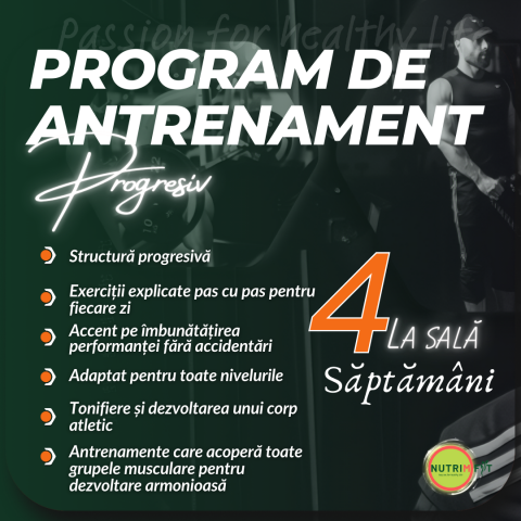 Servicii - Program de antrenament in sala pentru barbati 4 saptamani STANDARD PROGRESIV