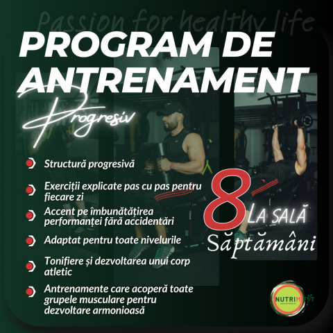 Servicii - Program de antrenament in sala pentru barbati 8 saptamani STANDARD PROGRESIV