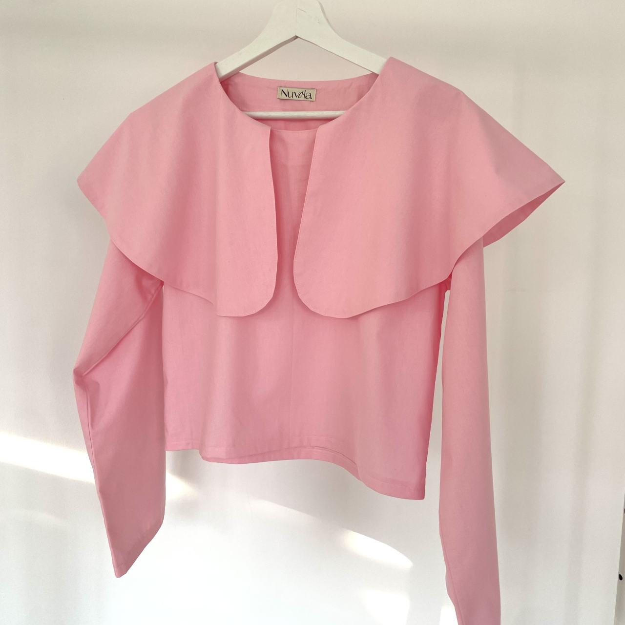 Bluza bumbac roz cu guler Bujor [2]