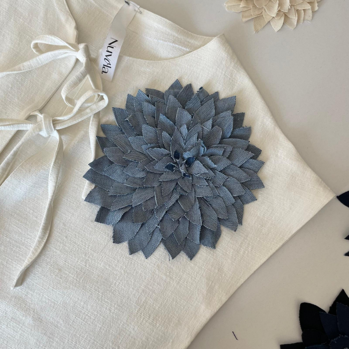Broșă Unicat din Denim Reciclat – Realizată Manual [2]