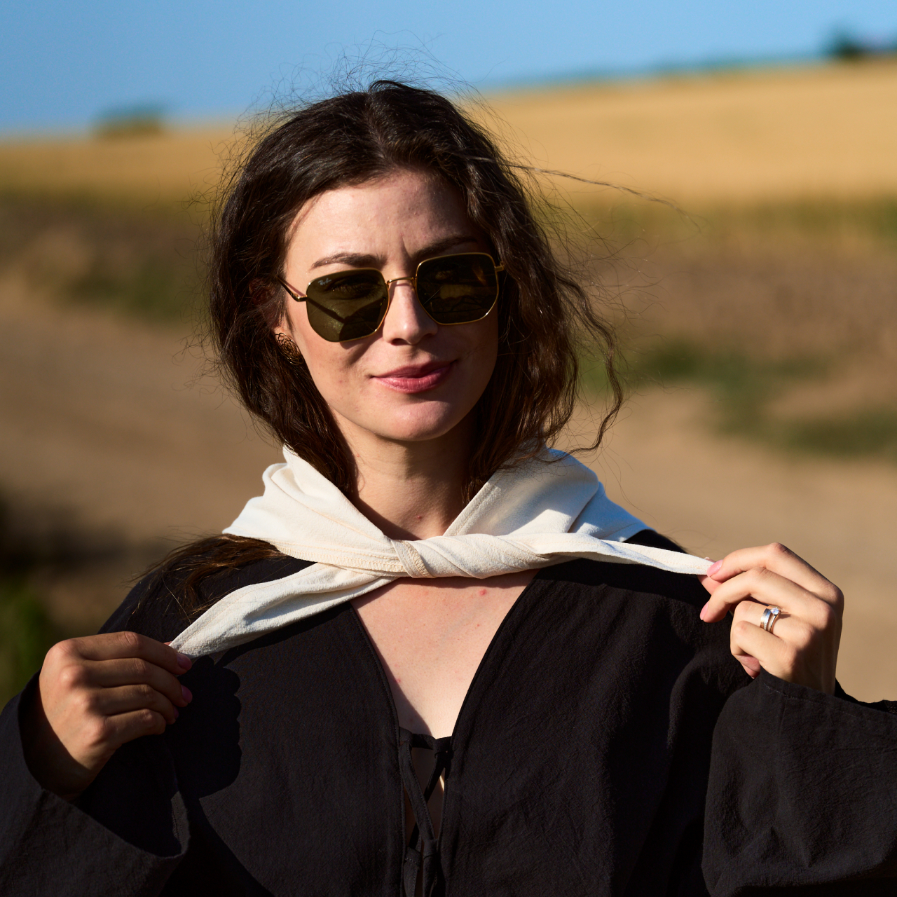Esarfa triunghiulara din bumbac – accesoriu pentru par, gat sau geanta [4]
