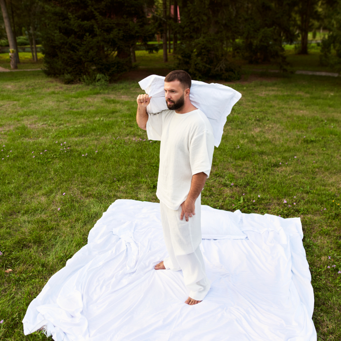 Pantaloni confortabili de pijama din muselină organică pentru bărbați [2]