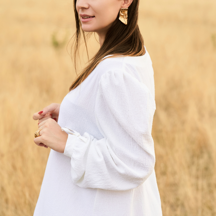 Rochie oversize din bumbac-design lejer și confortabil [2]