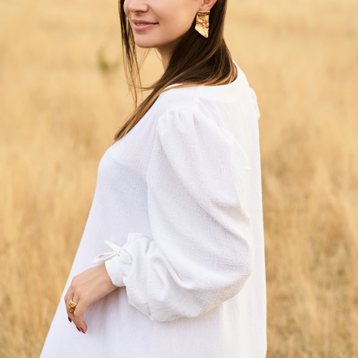 Rochie oversize din bumbac-design lejer și confortabil [7]