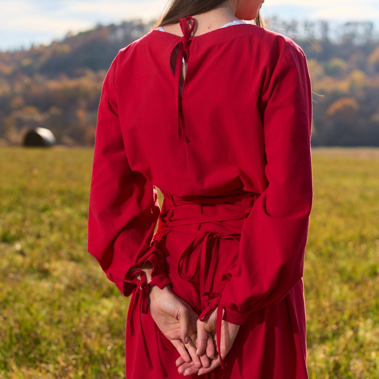 Rochie bumbac natural cu snur reglabil in talie [5]