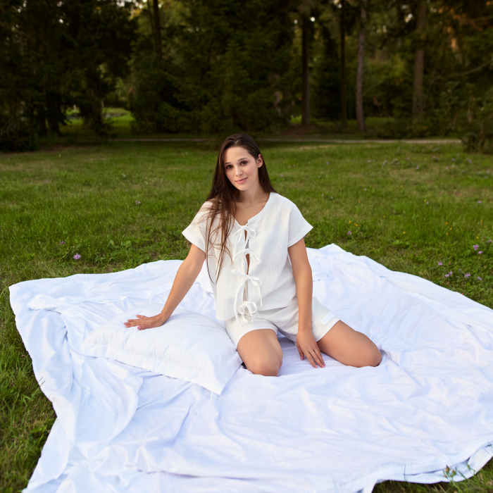 Pijama damă din muselină organică – set cu bluza și pantaloni scurți [5]