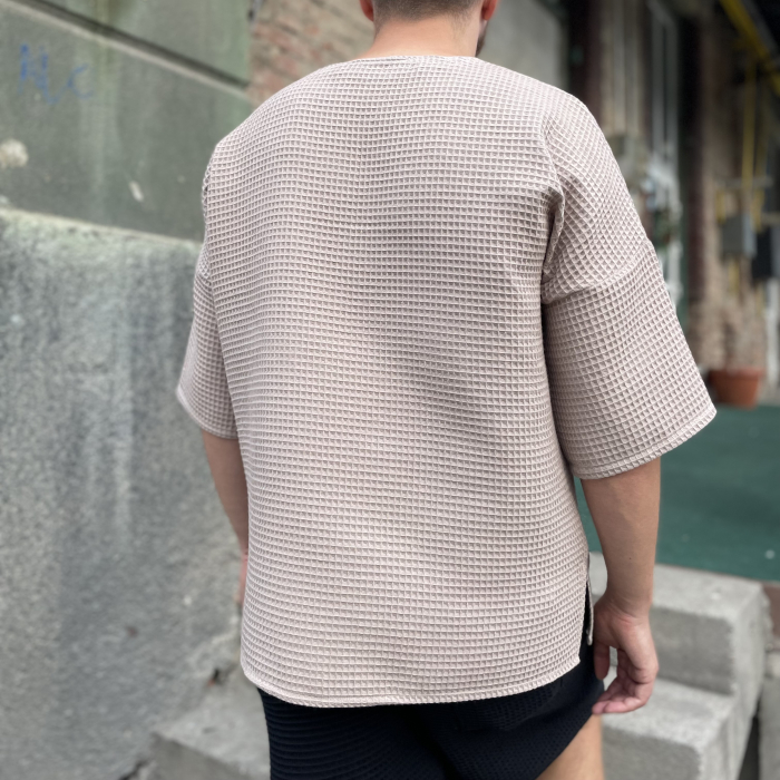 Tricou din Bumbac Waffle cu Buzunar Aplicat [4]