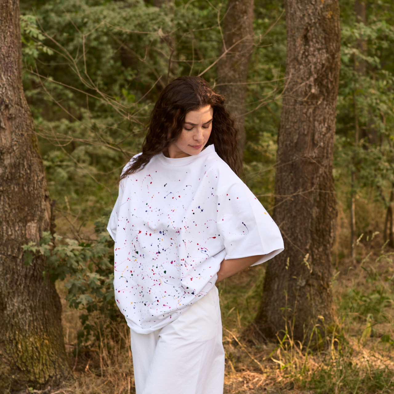 tricou pictat manual abstract oversized [5]
