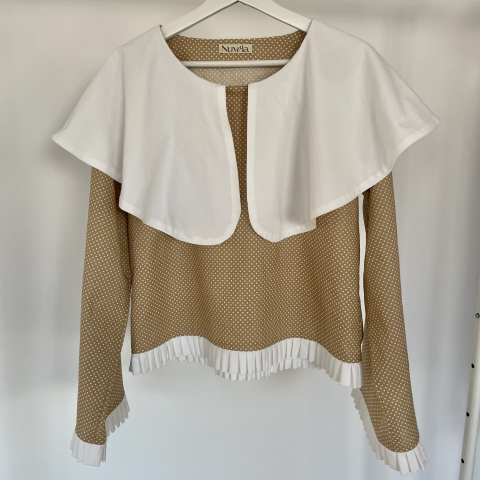 Bluza bumbac cu guler si pliuri [2]