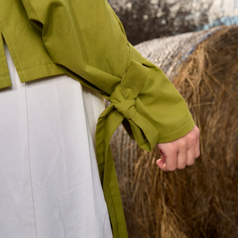 Bluza bumbac Olive cu snur reglabil [2]