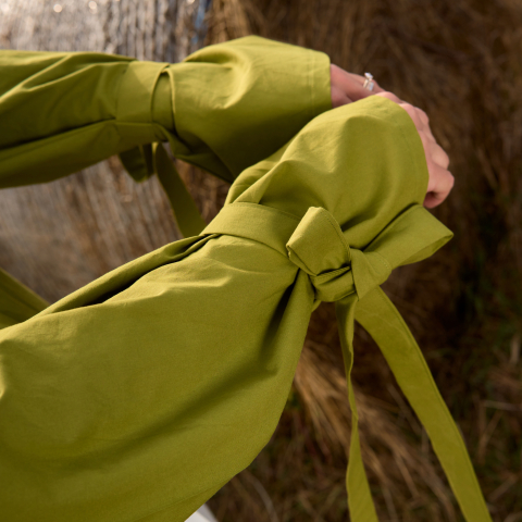 Bluza bumbac Olive cu snur reglabil [1]