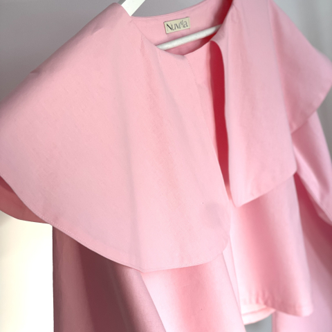 Bluza bumbac roz cu guler Bujor [2]