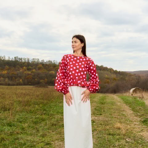 Bluze rafinate - Bluza bumbac Yayoi