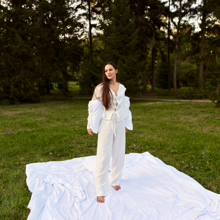 Bluze rafinate - Top de pijama lejer din muselină – Confort & stil natural