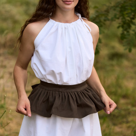 Brauri si curele - Brâu din bumbac gros, cu cordoane lungi ce se pot lega în față sau în spate, accesoriu pentru talie