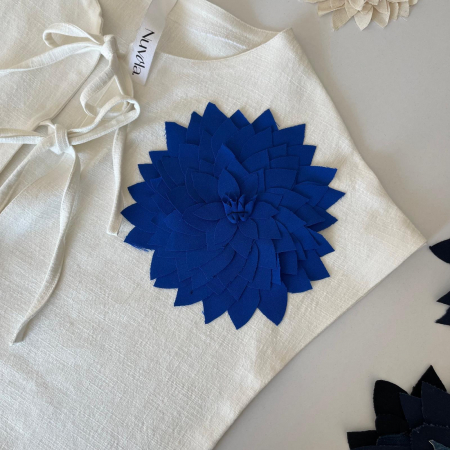 Broșă Albastră Unicat din Material Reciclat – Accesoriu Handmade [1]