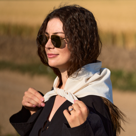 Esarfe - Esarfa triunghiulara din bumbac – accesoriu pentru par, gat sau geanta