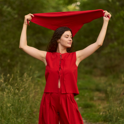 Esarfa triunghiulara din bumbac – accesoriu pentru par, gat sau geanta [2]