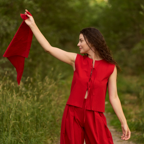 Esarfa triunghiulara din bumbac – accesoriu pentru par, gat sau geanta [3]