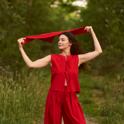 Esarfa triunghiulara din bumbac – accesoriu pentru par, gat sau geanta [4]