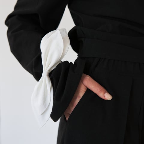 Pantaloni largi din bumbac cu talie elastică și buzunare - Casual & confortabili [4]