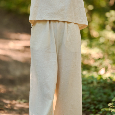 Pantaloni lungi lejeri de vara natur [4]