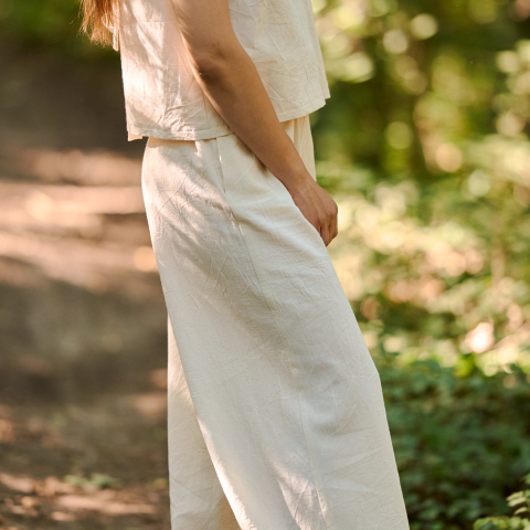 Pantaloni lungi lejeri de vara natur [3]
