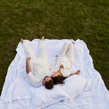 Pantaloni confortabili de pijama din muselină organică pentru bărbați [2]