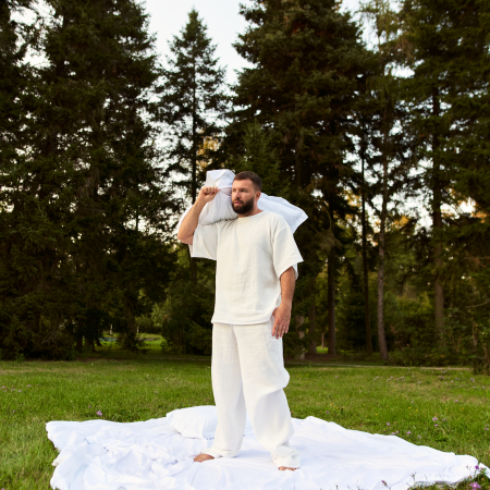Bărbați - Pantaloni confortabili de pijama din muselină organică pentru bărbați
