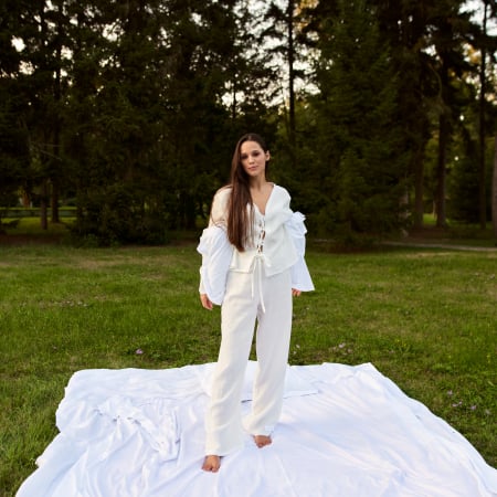 Pantaloni de pijama din muselină organică – lungi & lejeri [2]