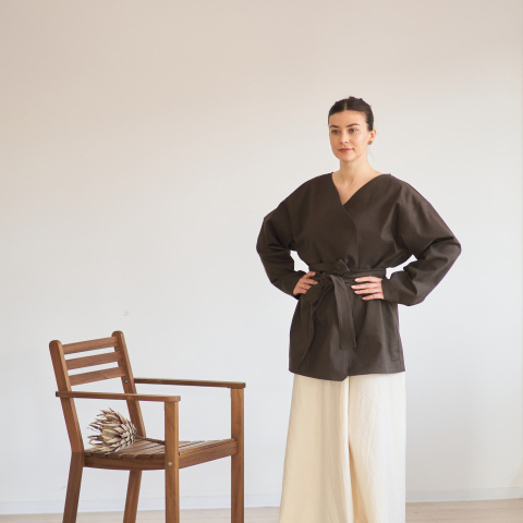 Pardesiu din bumbac cu cordon ajustabil – Design minimalist și elegant [7]
