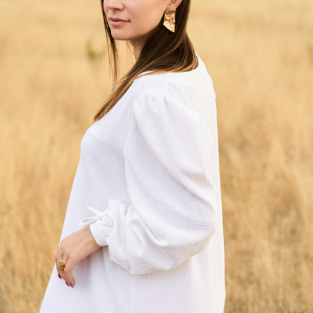 Rochie oversize din bumbac-design lejer și confortabil [4]